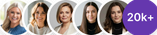 Headshots of several graduates of the program, with a badge reading 20k+