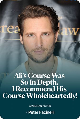 Peter Facinelli, American actor: “Ali is one of the best NLP’ers I’ve seen in nearly 20 years of teaching…”